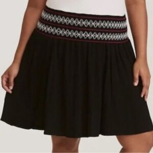 torrid Black Mini Skirt with Embroidered Waistband